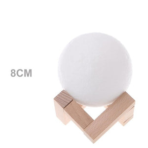 ZINUO Rechargeable Moon Lamp 2 Color Change 3D Light Touch