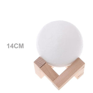 ZINUO Rechargeable Moon Lamp 2 Color Change 3D Light Touch