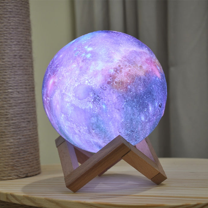 Dropship New Arrival 3D Print Star Moon Lamp Colorful Change Touch