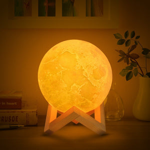 Drop Shipping 3D Print Moon Lamp 2colors LED Night Light