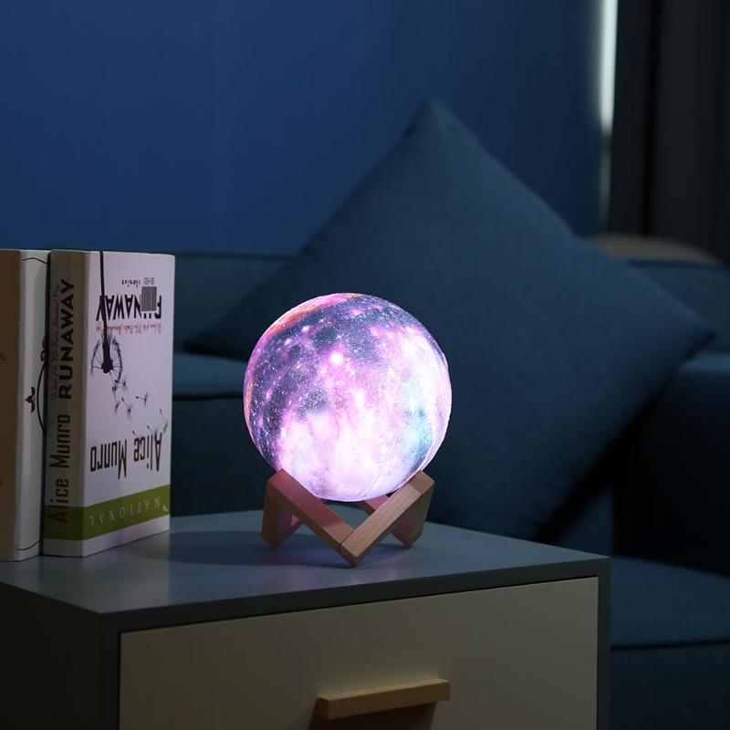 16 Colors 3D Print Star Moon Lamp Colorful Change Touch Home