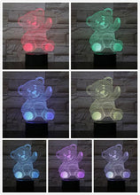 Load image into Gallery viewer, Moon Bear USB 3D LED Night Light Dog Panda Heart Lampara decorative