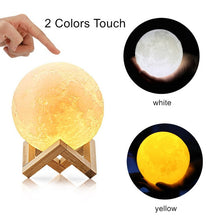 Load image into Gallery viewer, 3D Print Moon Lamp 18cm 15cm 12cm Colorful Change Touch