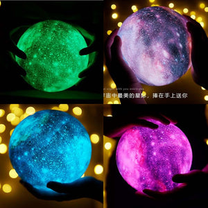 16 Colors 3D Print Star Moon Lamp Colorful Change Touch Home